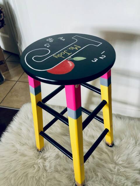Teacher Stool - Personalized Stool-Teacher Chair-Classroom Stool- Teacher Gift -Christmas Gift End Of Year -Teacher Appreciation - image 1