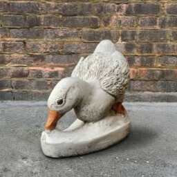 Garden Goose Sculpture Concrete Duck Figurine Cement Animal Decoration Handmade Ornament Goose Lover Gift Farm Statue Yard Art - thumbnail 1
