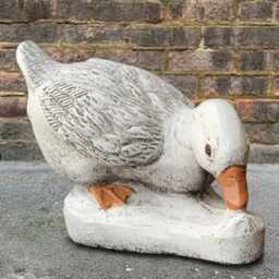 Garden Goose Sculpture Concrete Duck Figurine Cement Animal Decoration Handmade Ornament Goose Lover Gift Farm Statue Yard Art - thumbnail 4