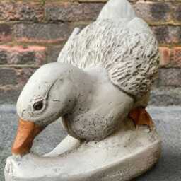 Garden Goose Sculpture Concrete Duck Figurine Cement Animal Decoration Handmade Ornament Goose Lover Gift Farm Statue Yard Art - thumbnail 2