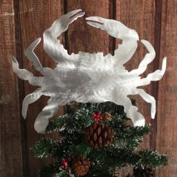 Crab, Christmas, Tree Topper, Beach Home Decor, Wall Hanging Or Yard Stake, Aluminum, Nautical, Sea Life, Under The - thumbnail 4