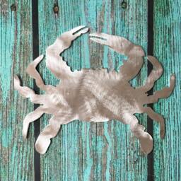 Crab, Christmas, Tree Topper, Beach Home Decor, Wall Hanging Or Yard Stake, Aluminum, Nautical, Sea Life, Under The - thumbnail 2