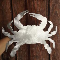 Crab, Christmas, Tree Topper, Beach Home Decor, Wall Hanging Or Yard Stake, Aluminum, Nautical, Sea Life, Under The - thumbnail 3