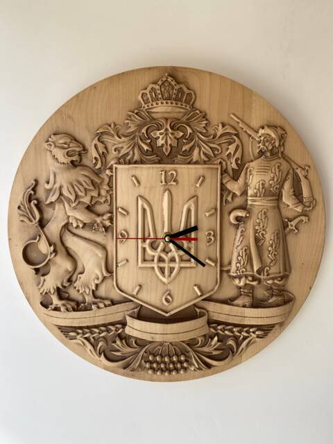 Ukrainian Trident Wall Clock in Style Wall Hanging Rustic Large Round Clock Unique Contemporary - image 1