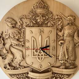 Ukrainian Trident Wall Clock in Style Wall Hanging Rustic Large Round Clock Unique Contemporary - thumbnail 2