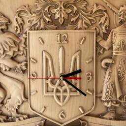 Ukrainian Trident Wall Clock in Style Wall Hanging Rustic Large Round Clock Unique Contemporary - thumbnail 3