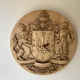 Ukrainian Trident Wall Clock in Style Wall Hanging Rustic Large Round Clock Unique Contemporary - thumbnail 4