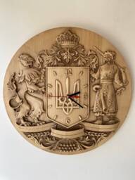 Ukrainian Trident Wall Clock in Style Wall Hanging Rustic Large Round Clock Unique Contemporary - thumbnail 1