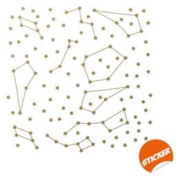 Constellations Vinyl Wall Stickers - Zodiac Star Space Ceiling Art Decals Gold Stars Astronomy Set Kids Bedroom Nursery Decor - thumbnail 2