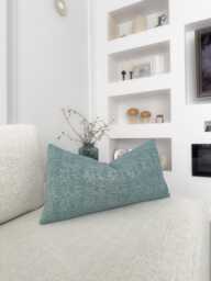 Chenille Velvet Duck Egg Blue Cushion Cover Lumbar Pillow - All Sizes - thumbnail 1