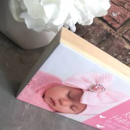 New Baby Gift, Girl Girl, Frame, Photo On Wood, Personalised Custom Gift - thumbnail 3