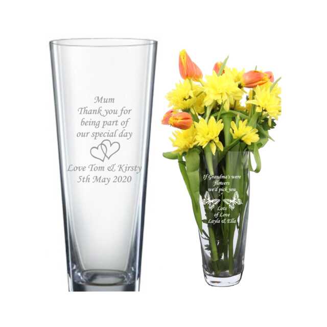 Personalised Glass Vase Engraved Wedding Gift Anniversary Celebration Centerpiece Item Decoration Elegant Home Crystal Butterfly Design - image 1