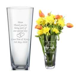 Personalised Glass Vase Engraved Wedding Gift Anniversary Celebration Centerpiece Item Decoration Elegant Home Crystal Butterfly Design - thumbnail 2