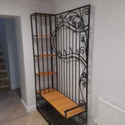 Free Standing Clothing Rack, Clothes Rack, Coat Metal, Shoe Storage, Hooks, Hallway Shelf, Hand Forged, Handmade, Large Wardrobe - thumbnail 4