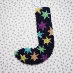 Navy Blue Custom Letter Star Wall Hanging - thumbnail 3