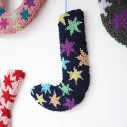 Navy Blue Custom Letter Star Wall Hanging - thumbnail 1