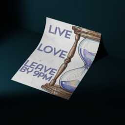 Live Laugh Leave By 9Pm Poster Print, Funny Home Decor, Quirky Wall Art Quote - thumbnail 2