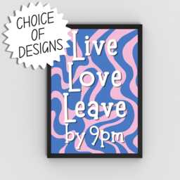 Live Laugh Leave By 9Pm Poster Print, Funny Home Decor, Quirky Wall Art Quote - thumbnail 1