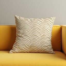 Neutral Beige Wave Throw Pillow Cover, Modern Minimalist Striped Cushion Case For Sofa Or Bed, Subtle Elegant Home Decor Accent - thumbnail 4