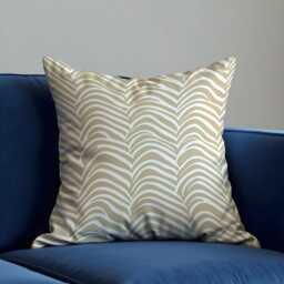 Neutral Beige Wave Throw Pillow Cover, Modern Minimalist Striped Cushion Case For Sofa Or Bed, Subtle Elegant Home Decor Accent - thumbnail 3