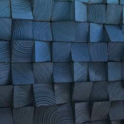 Reclaimed Wood 3D Wall Art - Blue Gradient Sound Diffuser - thumbnail 2