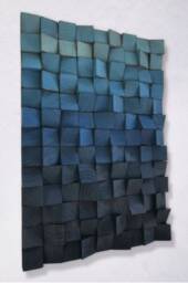 Reclaimed Wood 3D Wall Art - Blue Gradient Sound Diffuser - thumbnail 1