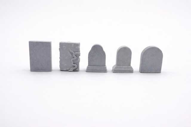 Tombstones Miniature, Gothic Decor, Halloween Diorama Prop, Cemetary, Monument, Terrarium, Weathered Gravestone Figurines - image 1