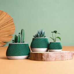 3D Printed Cactus, Succulent Planters, Interior Plant Pots, Mid Century Eco-Friendly Gift Idea For Home, Large Planter Pot - thumbnail 2