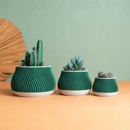 3D Printed Cactus, Succulent Planters, Interior Plant Pots, Mid Century Eco-Friendly Gift Idea For Home, Large Planter Pot - thumbnail 3