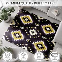Purple Lime Tribal Diamond Pattern Rug Non-Slip Soft Area Carpet Bedroom Living Room Hallway Mat Decor - Made in UK - thumbnail 3