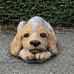 Garden Cocker Spaniel Sculpture Concrete Cement Animal Decoration Handmade Art Front Door Decor Lover Gift - thumbnail 3