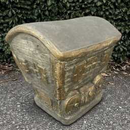 Concrete Wagon Sculpture Stone Trailer Statue Outdoor Figure Cement Ornament Front Door Decoration Handmade Art Lover Gift - thumbnail 4