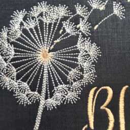 Blow Me, Fun, Subtle Dandelion Flower Framed Wall Hanging. Machine Embroidered 8 - thumbnail 3