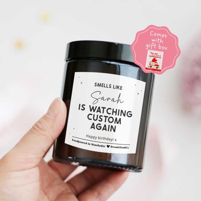 Funny Reality Tv Show Gift For Her Sister - Favorite Movie Personalized Friend Smell Like She's Watching Candle - image 1