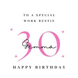 Work Bestie 30Th Birthday Candle Sticker Label Stickers Labels - thumbnail 4