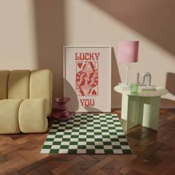 Lucky You Print Poster L Queen Funny Typography Card Wall Eclectic Pink Art - thumbnail 2