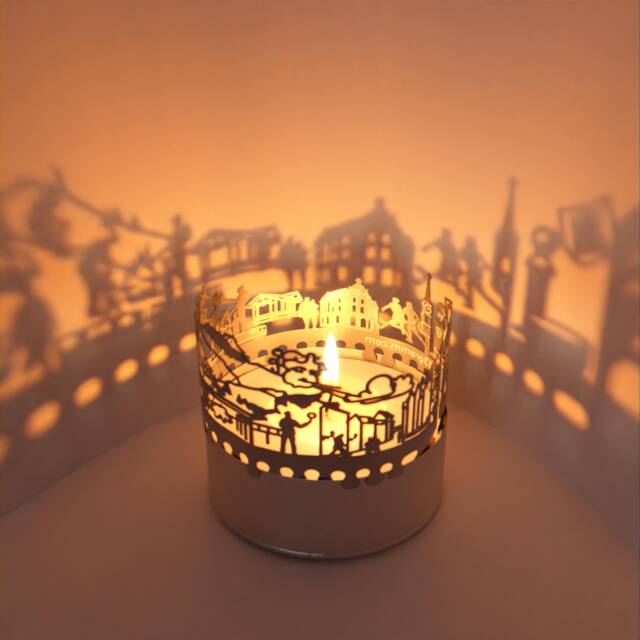 Chur Skyline Shadow Play Mesmerizing Silhouette Projection Candle Attachment - Perfect Souvenir For Fans - image 1