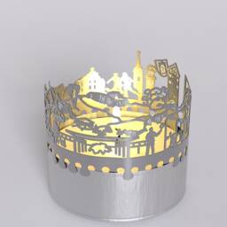 Chur Skyline Shadow Play Mesmerizing Silhouette Projection Candle Attachment - Perfect Souvenir For Fans - thumbnail 4