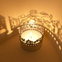 Chur Skyline Shadow Play Mesmerizing Silhouette Projection Candle Attachment - Perfect Souvenir For Fans - thumbnail 3