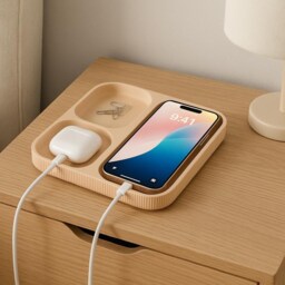 Minimalist Tech Organizer Tray Bedside Desk Accessory Holder - thumbnail 2