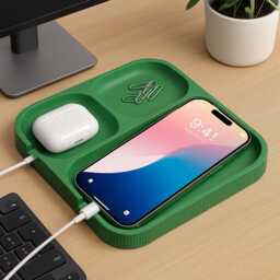 Minimalist Tech Organizer Tray Bedside Desk Accessory Holder - thumbnail 4