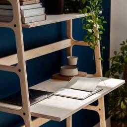 Minimalist Desk For Computer, Mid Century Modern Walnut Desk, Wooden Desk, Modern Scandinavian Wooden, Decor - thumbnail 3