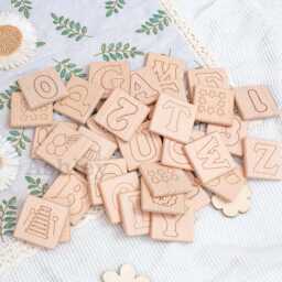 Alphabet Doodle Toy, Personalized Party Gifts, Carved Beechwood Letter Blocks, Perfect For Decoration, Custom Nursery Decor - thumbnail 4