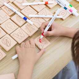 Alphabet Doodle Toy, Personalized Party Gifts, Carved Beechwood Letter Blocks, Perfect For Decoration, Custom Nursery Decor - thumbnail 2