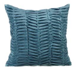"Designer Pintucks, Textured, Striped Gray Blue Bed Pillow Case 24""x24""/26""x26" - thumbnail 1