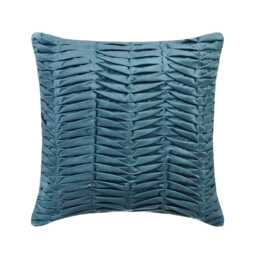 "Designer Pintucks, Textured, Striped Gray Blue Bed Pillow Case 24""x24""/26""x26" - thumbnail 1