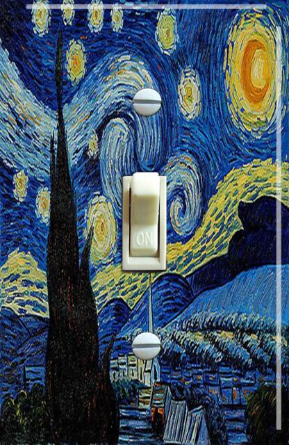 The Starry Night - De Sterrennacht Vincent Van Gogh, Switch Plate Cover, Wall Plate, Single/Double/Triple, Home Decor - image 1