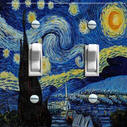 The Starry Night - De Sterrennacht Vincent Van Gogh, Switch Plate Cover, Wall Plate, Single/Double/Triple, Home Decor - thumbnail 2