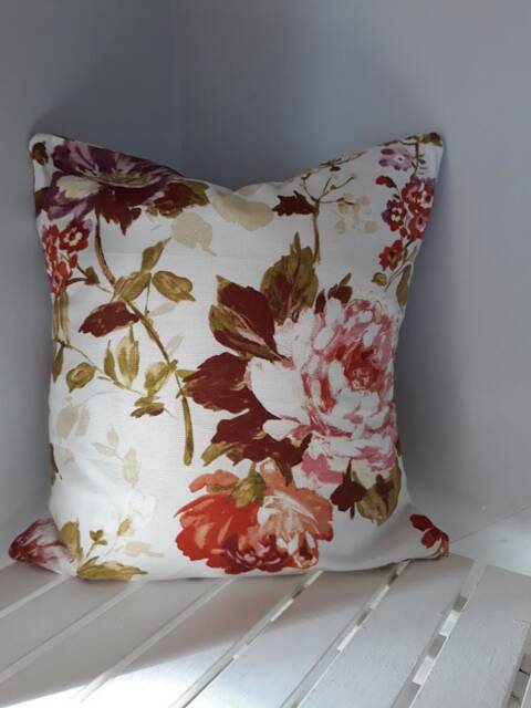Pink Floral Handsewn Cushion/Pillow Cover - image 1
