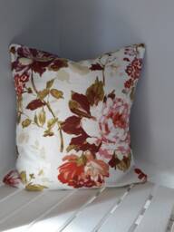 Pink Floral Handsewn Cushion/Pillow Cover - thumbnail 1